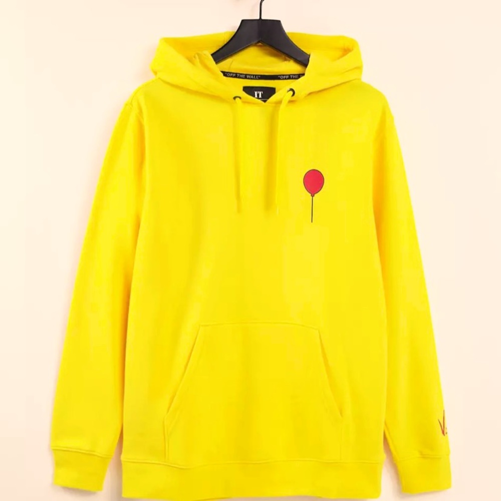 Vans hoodie , Size M , bright yellow with red text